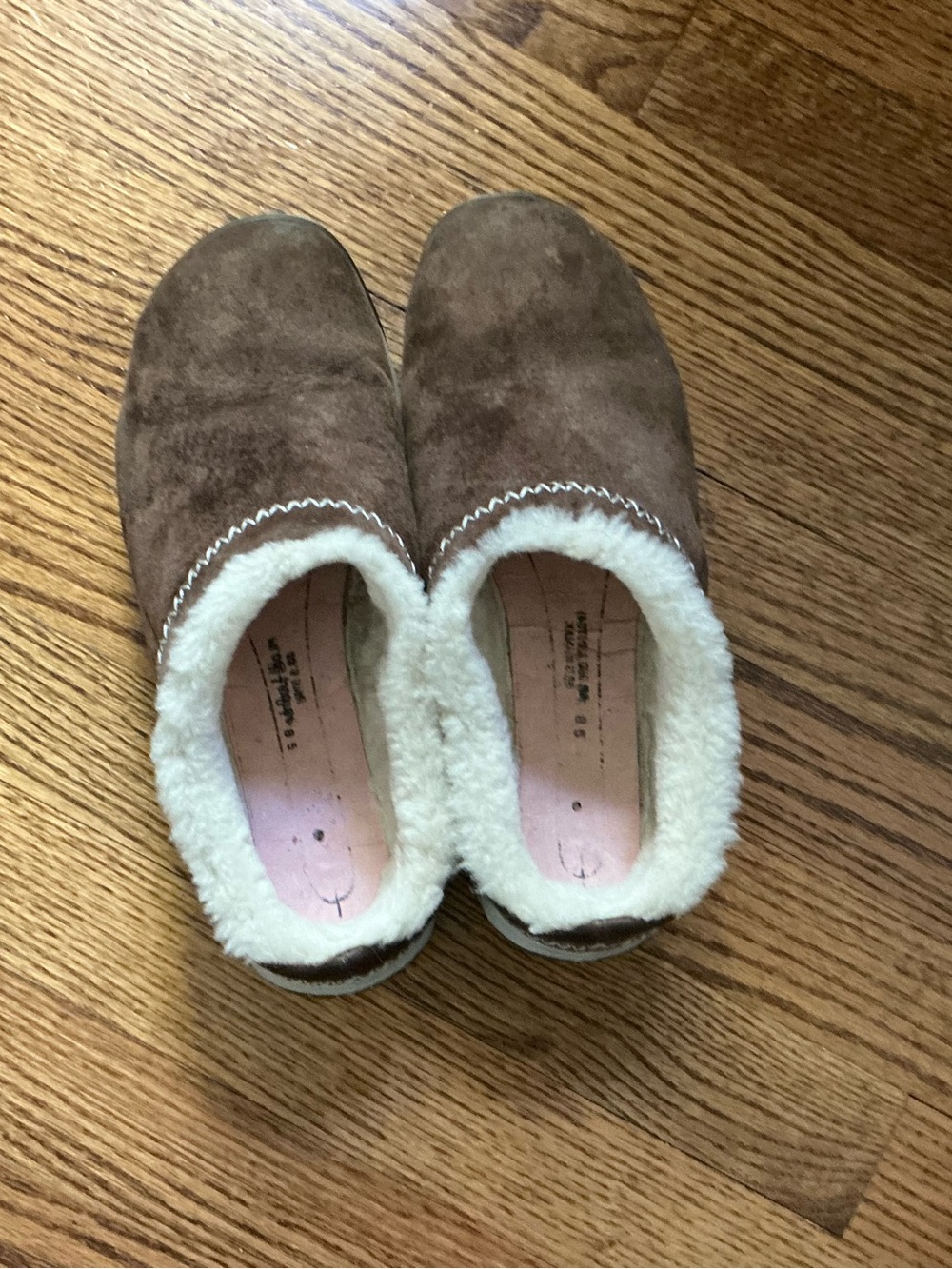 Merrell Women’s Brown Slip-On Suede/Faux Shearling Clogs
